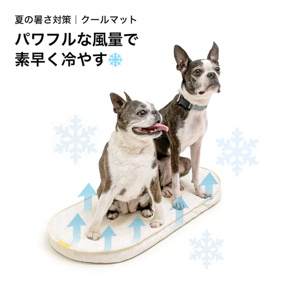 風の出るクールマット エアモンペット 送風＋冷感！ペットの暑さ対策のための送風型クールマット